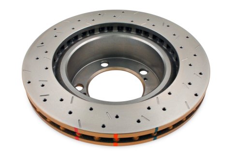 DBA HD Series 4000XS Brake Rotors for 2009-2010 FJ CRUISER, 2007-2015 LAND CRUISER - DBA42722XS Disc Rotor, Cross-Drilled, Slotted, 4000 XS Series, Uni-Directional, Toyota, Front, Each thumbnail 4