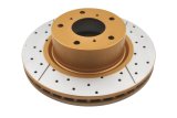 DBA Street Series X-Gold Disc Brake Rotors DBA040X Rotor, Cross-Drilled, Slotted, X-Gold, Uni-Directional, Pontiac, GTO, Front, Each thumbnail 4