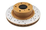 DBA Street Series X-Gold Disc Brake Rotors DBA040X Rotor, Cross-Drilled, Slotted, X-Gold, Uni-Directional, Pontiac, GTO, Front, Each thumbnail 6