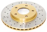 DBA Street Series X-Gold Disc Brake Rotors for 2006 ESCAPE, 2002-2005 TRIBUTE - DBA957X Rotor, Cross-Drilled, Slotted, X-Gold, Uni-Directional, Ford, Mazda, Front, Each thumbnail 4
