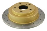 DBA Street Series X-Gold Disc Brake Rotors DBA644X Rotor, Cross-Drilled, Slotted, X-Gold, Uni-Directional, Subaru, Rear, Each thumbnail 4