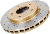 DBA Street Series X-Gold Disc Brake Rotors DBA644X Rotor, Cross-Drilled, Slotted, X-Gold, Uni-Directional, Subaru, Rear, Each thumbnail 6