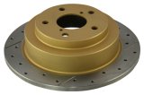 DBA Street Series X-Gold Disc Brake Rotors DBA644X Rotor, Cross-Drilled, Slotted, X-Gold, Uni-Directional, Subaru, Rear, Each thumbnail 8
