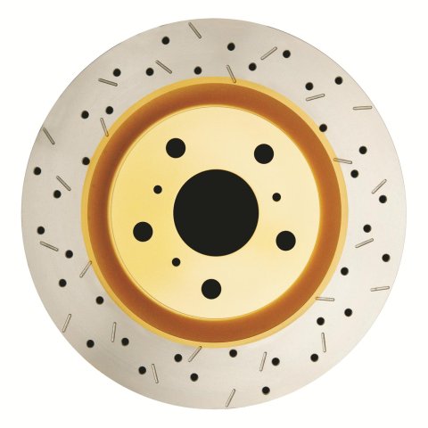 DBA HD Series 4000XS Brake Rotors DBA4092XS Disc Rotor, Cross-Drilled, Slotted, 4000 XS Series, Uni-Directional, Land Rover, Front, Each thumbnail 2
