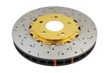 DBA HD Series 5000XS Brake Rotors for 2005-2006 LANCER - DBA52218GLDXS Rotor, 5000XS, Vented, Cross-Drilled and Slotted Surface, Iron, Gold Painted, Mitsubishi, Front, Each thumbnail 2