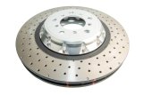 Disc Brakes Australia USA LLC Brake Rotors DBA52280SLVXD 5000 Fully Assembled 2-piece Clear Anodised Hat Cross Drilled/Dimpled 360mm x 30mm KP [ BMW BMW-1M E82 SERIES - F] thumbnail 1
