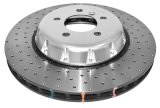 Disc Brakes Australia USA LLC Brake Rotors DBA52286SLVXD 5000 Fully Assembled 2-piece Clear Anodised Hat Cross Drilled/Dimpled KP [ BMW 3 Series F31, F32, F33 & F36 Performance Pack F ] thumbnail 1