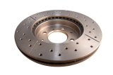 DBA Street Series X-Gold Disc Brake Rotors for 1999-2005 CIVIC - DBA474X Rotor, Cross-Drilled, Slotted, X-Gold, Uni-Directional, Acura, Honda, Front, Each thumbnail 6