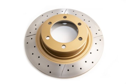 DBA Street Series X-Gold Disc Brake Rotors DBA845X Rotor, Cross-Drilled, Slotted, X-Gold, Uni-Directional, Lexus, Front, Each thumbnail 8