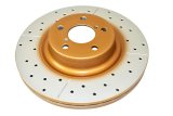 DBA Street Series X-Gold Disc Brake Rotors DBA650X Rotor, Cross-Drilled, Slotted, X-Gold, Uni-Directional, Subaru, Front, Each thumbnail 4