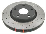 DBA HD Series 4000XS Brake Rotors DBA42314BLKXS Rotor, 4000XS, Vented, Cross-Drilled and Slotted Surface, Iron, Black Painted, Infiniti, for Nissan, Front, Each thumbnail 1