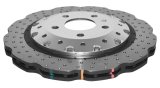 Disc Brakes Australia USA LLC Brake Rotors DBA52835WSLVXD 5000 Fully Assembled 2-piece Clear Anodised Hat Cross Drilled/Dimpled WAVE KP [ Audi RS4-RS5 R ] thumbnail 1