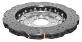 Disc Brakes Australia USA LLC Brake Rotors DBA52835WSLVXD 5000 Fully Assembled 2-piece Clear Anodised Hat Cross Drilled/Dimpled WAVE KP [ Audi RS4-RS5 R ] thumbnail 3