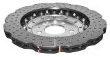 Disc Brakes Australia USA LLC Brake Rotors DBA52835WSLVXD 5000 Fully Assembled 2-piece Clear Anodised Hat Cross Drilled/Dimpled WAVE KP [ Audi RS4-RS5 R ] thumbnail 4