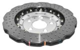 Disc Brakes Australia USA LLC Brake Rotors DBA52836WSLVXD 5000 Fully Assembled 2-piece Clear Anodised Hat Cross Drilled/Dimpled WAVE KP [ Audi RS Q3 14-> F ] thumbnail 4