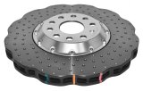 Disc Brakes Australia USA LLC Brake Rotors DBA52808WV2SLVXD 5000 Fully Assembled 2-piece Clear Anodised Hat Cross Drilled/Dimpled WAVE KP [ VW Golf Mk: 5&6 F ] thumbnail 1