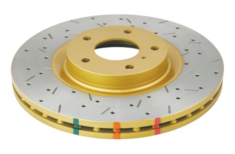 DBA HD Series 4000XS Brake Rotors DBA42308XS Disc Rotor, Cross-Drilled, Slotted, 4000 XS Series, Uni-Directional, Infiniti, Nissan, Front, Each thumbnail 4
