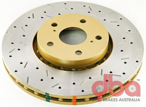 DBA HD Series 4000XS Brake Rotors DBA42702XS Disc Rotor, Cross-Drilled, Slotted, 4000 XS Series, Uni-Directional, Lexus, Front, Each thumbnail 3