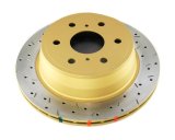 DBA HD Series 4000XS Brake Rotors DBA42011XS Disc Rotor, Cross-Drilled, Slotted, 4000 XS Series, Uni-Directional, Caddky, Chevrolet, GMC, Rear, Each thumbnail 4