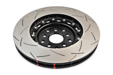 DBA Club Spec 5000 T3 Brake Rotors for 2004-2014 IMPREZA, 2015-2017 WRX, 2015-2016 WRX STI - DBA5654BLKS-10 Rotor, T3, Vented, Slotted Surface, Iron, Black Painted, Subaru, Front, Each thumbnail 2