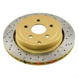 DBA HD Series 4000XS Brake Rotors DBA42663XS-10 Rotor, 4000XS, Vented, Cross-Drilled and Slotted Surface, Iron, Gold Painted, Scion, Subaru, Each thumbnail 1