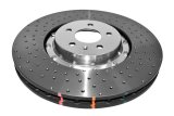 Disc Brakes Australia USA LLC Brake Rotors DBA52774SLVXD 5000 Fully Assembled 2-piece Silver Hat Cross Drilled/Dimpled 380mm x 36mm KP [ Audi SQ5 3.0L 15-17 A8 Quattro 4.0L 14-17 F] thumbnail 3