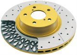 DBA Street Series X-Gold Disc Brake Rotors DBA954X Rotor, Cross-Drilled, Slotted, X-Gold, Uni-Directional, Nissan, Front, Each thumbnail 2