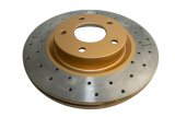 DBA Street Series X-Gold Disc Brake Rotors DBA954X Rotor, Cross-Drilled, Slotted, X-Gold, Uni-Directional, Nissan, Front, Each thumbnail 4