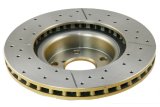 DBA Street Series X-Gold Disc Brake Rotors DBA648X Rotor, Cross-Drilled, Slotted, X-Gold, Uni-Directional, Subaru, Front, Each thumbnail 5