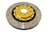 DBA HD Series 5000XS Brake Rotors for 2004-2014 IMPREZA, 2015-2017 WRX, 2015-2016 WRX STI - DBA5654GLDXS-10 Rotor, 5000XS, Vented, Cross-Drilled and Slotted Surface, Iron, Gold Painted, Subaru, Front, Each thumbnail 2