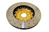 DBA HD Series 5000XS Brake Rotors for 2004-2014 IMPREZA, 2015-2017 WRX, 2015-2016 WRX STI - DBA5654GLDXS-10 Rotor, 5000XS, Vented, Cross-Drilled and Slotted Surface, Iron, Gold Painted, Subaru, Front, Each thumbnail 3