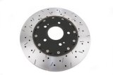 DBA HD Series 5000XS Brake Rotors DBA52218BLKXS Rotor, 5000XS, Vented, Cross-Drilled and Slotted Surface, Iron, Black Painted, Mitsubishi, Front, Each thumbnail 3