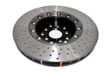 Disc Brakes Australia USA LLC Brake Rotors DBA53050BLKXD-10 5000 Fully Assembled 2-piece BLACK XD Crossdrilled/Dimpled KP [ Subaru WRX STi (Brembo 6 Pot R Yellow Calipers) 19 Inch Rim 04/17-> F ] thumbnail 2