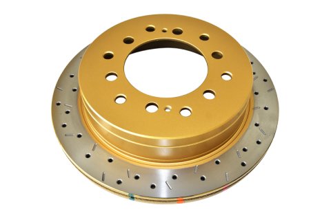 DBA HD Series 4000XS Brake Rotors DBA4793XS Disc Rotor, Cross-Drilled, Slotted, 4000 XS Series, Uni-Directional, Lexus, Toyota, Rear, Each thumbnail 4