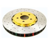 DBA HD Series 5000XS Brake Rotors DBA52604GLDXS Rotor, 5000XS, Vented, Cross-Drilled and Slotted Surface, Iron, Gold Painted, Chevy, Pontiac, Front, Each thumbnail 6