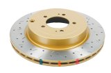 DBA HD Series 4000XS Brake Rotors for 2008-2015 LANCER - DBA42225XS Rotor, 4000XS, Vented, Cross-Drilled and Slotted Surface, Iron, Gold Painted, Mitsubishi, Rear, Each thumbnail 4