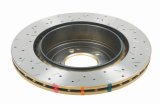DBA HD Series 4000XS Brake Rotors for 2008-2015 LANCER - DBA42225XS Rotor, 4000XS, Vented, Cross-Drilled and Slotted Surface, Iron, Gold Painted, Mitsubishi, Rear, Each thumbnail 5