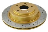 DBA Street Series X-Gold Disc Brake Rotors DBA653X Rotor, Cross-Drilled, Slotted, X-Gold, Uni-Directional, Subaru, Rear, Each thumbnail 4
