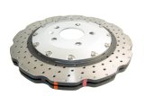 Disc Brakes Australia USA LLC Brake Rotors DBA52841WSLVXD 5000 Fully Assembled 2-piece Clear Anodised Hat Cross Drilled/Dimpled WAVE KP [ Audi RS4-RS5 R ] DBA52835.1WXD rings thumbnail 1