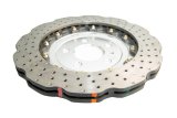 Disc Brakes Australia USA LLC Brake Rotors DBA52841WSLVXD 5000 Fully Assembled 2-piece Clear Anodised Hat Cross Drilled/Dimpled WAVE KP [ Audi RS4-RS5 R ] DBA52835.1WXD rings thumbnail 2