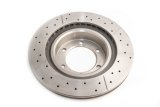 DBA Street Series X-Gold Disc Brake Rotors for 2003-2010 4RUNNER, 2006-2009 GX470, 2002-2004 LAND CRUISER - DBA2700X Rotor, Cross-Drilled, Slotted, X-Gold, Uni-Directional, Toyota, Front, Each thumbnail 4