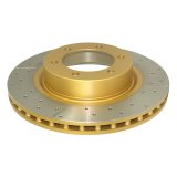 DBA Street Series X-Gold Disc Brake Rotors for 2003-2010 4RUNNER, 2006-2009 GX470, 2002-2004 LAND CRUISER - DBA2700X Rotor, Cross-Drilled, Slotted, X-Gold, Uni-Directional, Toyota, Front, Each thumbnail 6