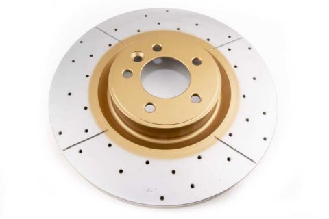Disc Brakes Australia USA LLC Brake Rotors DBA3090X Street Gold Cross-drilled/slotted PP [ Land Rover/Range Rover LG Series L405 13-> & Range Rover Sport LW Series L494 13-> F ] thumbnail 2