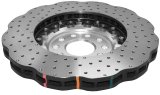Disc Brakes Australia USA LLC Brake Rotors DBA52830WSLVXD 5000 Fully Assembled 2-piece Clear Anodised Hat Cross Drilled/Dimpled WAVE KP [ VW Golf R Mk7 Audi S3 12-> F ] thumbnail 4
