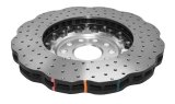 Disc Brakes Australia USA LLC Brake Rotors DBA52830WSLVXD 5000 Fully Assembled 2-piece Clear Anodised Hat Cross Drilled/Dimpled WAVE KP [ VW Golf R Mk7 Audi S3 12-> F ] thumbnail 5