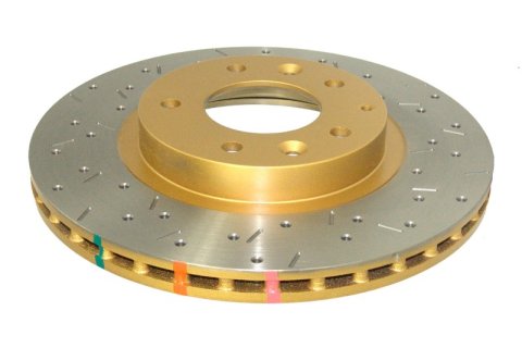 DBA HD Series 4000XS Brake Rotors DBA42959XS Disc Rotor, Cross-Drilled, Slotted, 4000 XS Series, Uni-Directional, Mazda, Front, Each thumbnail 4