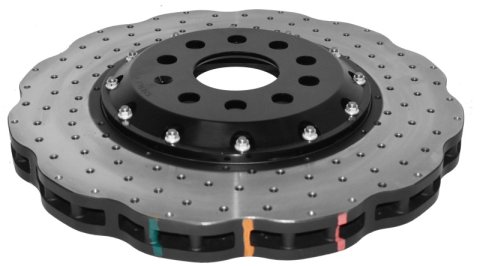 Disc Brakes Australia USA LLC Brake Rotors DBA52830WBLKXD 5000 Fully Assembled 2-piece Black Hat Cross Drilled/Dimpled WAVE KP [ VW Golf R Mk7 Audi S3 12-> F ]