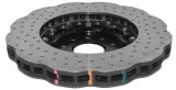 Disc Brakes Australia USA LLC Brake Rotors DBA52830WBLKXD 5000 Fully Assembled 2-piece Black Hat Cross Drilled/Dimpled WAVE KP [ VW Golf R Mk7 Audi S3 12-> F ] thumbnail 4