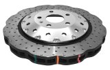 Disc Brakes Australia USA LLC Brake Rotors DBA52844SLVXD 5000 Fully Assembled 2-piece Clear Anodised Hat Cross Drilled/Dimpled KP [ AUDI-RS3 -> F ] thumbnail 3