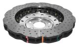 Disc Brakes Australia USA LLC Brake Rotors DBA52844SLVXD 5000 Fully Assembled 2-piece Clear Anodised Hat Cross Drilled/Dimpled KP [ AUDI-RS3 -> F ] thumbnail 4
